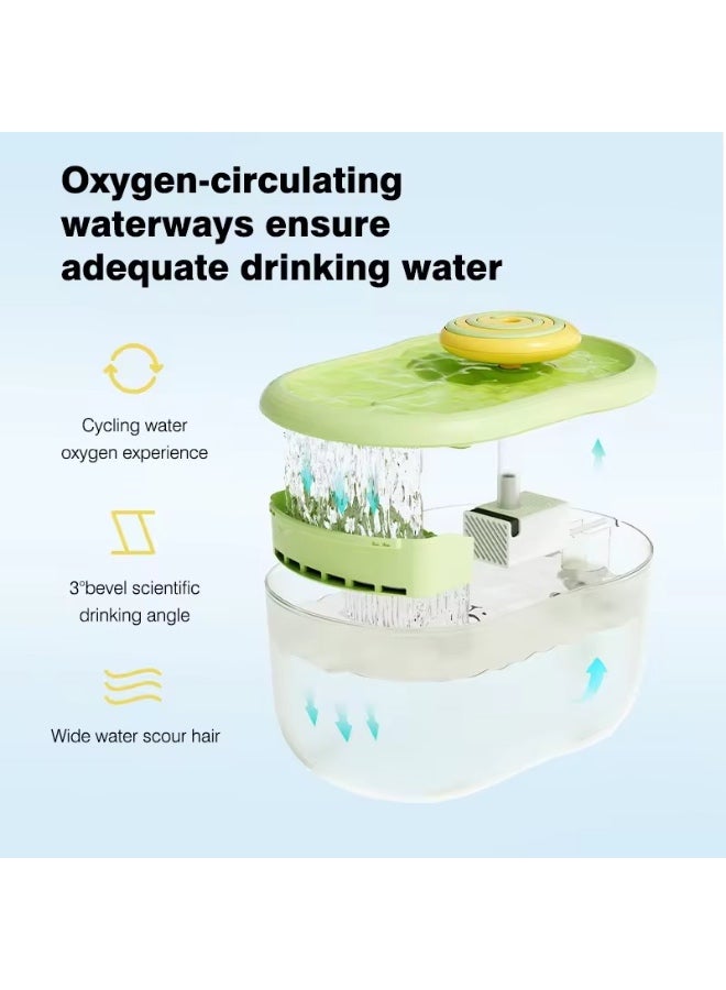 نافورة ماء ذكية للقطط – سعة 2.2 لتر، نافورة شرب أوتوماتيكية للحيوانات الأليفة فائقة الهدوء مع نظام ترشيح رباعي المراحل، تدوير للأوكسجين، وتصميم مائل علمي للقطط والكلاب الصغيرة - Image 4