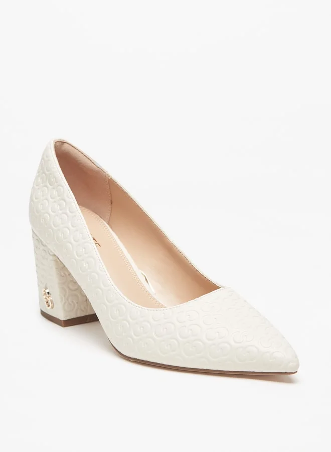 سيليست Women's Textured Slip-On Shoes with Block Heels