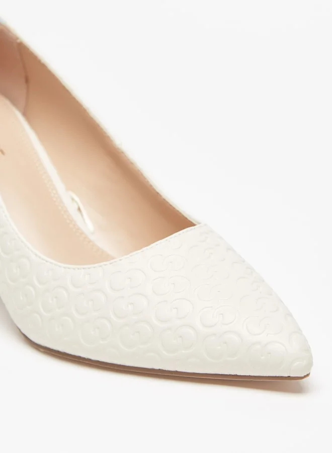 سيليست Women's Textured Slip-On Shoes with Block Heels