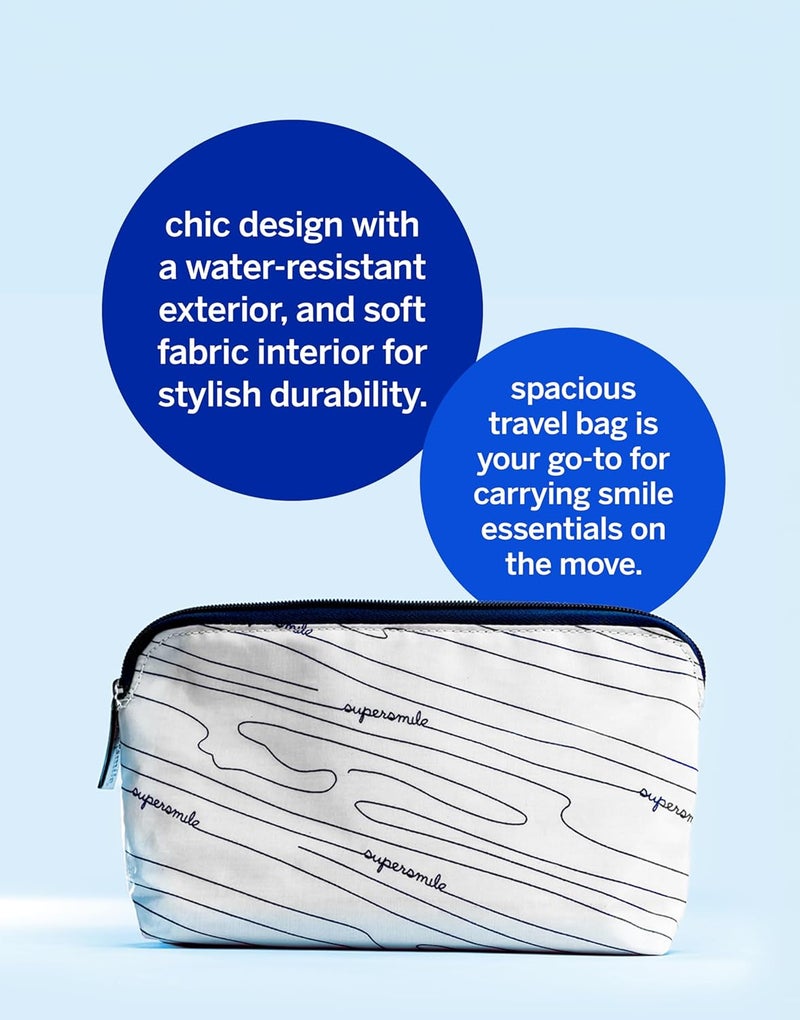 Supersmile Glow to Go teeth whitening kit  whitening gum floss  lip balm in stylish travel bag - Image 2