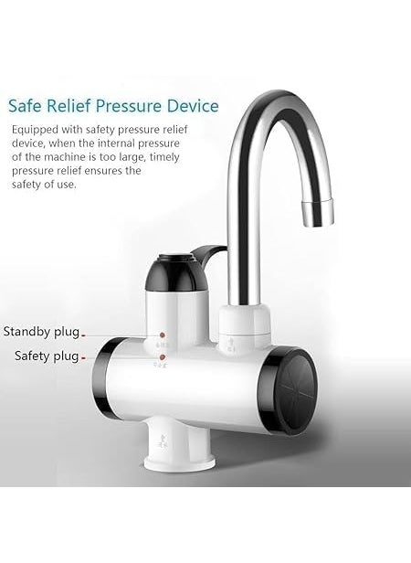 BHARATMART BHARATMART Instant Electric Water Heater Faucet 3000W Tankless Hot Water Heater for KitchenBathroomEnergyEfficient with Adjustable Temperature ControlLED Electric Head Water Heater  - Image 4