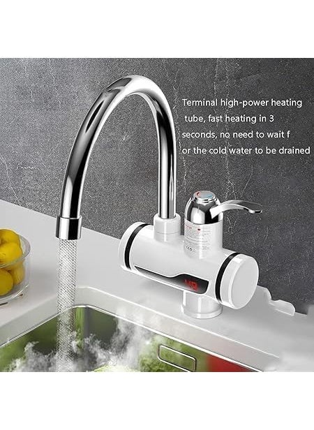 BHARATMART BHARATMART Instant Electric Water Heater Faucet 3000W Tankless Hot Water Heater for KitchenBathroomEnergyEfficient with Adjustable Temperature ControlLED Electric Head Water Heater  - Image 3