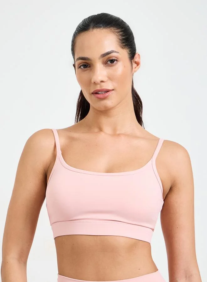 تايك تو Pink Solid High Elastic Breathable Sports Bra