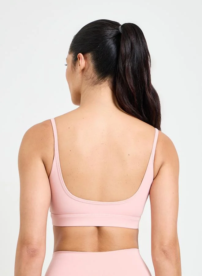 Take Two  Pink Solid High Elastic Breathable Sports Bra for Women | Best Price UAE