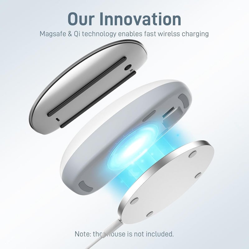 كاست ويف قاعدة شحن لاسلكي لـ Magic Mouse 2، تصميم مريح، حامل شحن سريع لماوس Apple، منظم مكتبي، قبضة مريحة وتحكم محسّن - Image 4