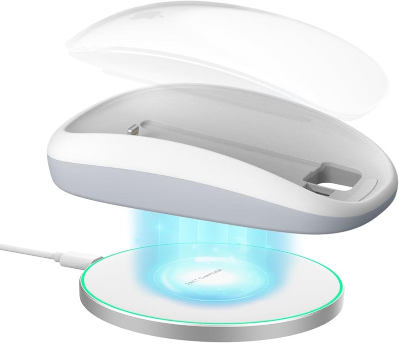 كاست ويف قاعدة شحن لاسلكي لـ Magic Mouse 2، تصميم مريح، حامل شحن سريع لماوس Apple، منظم مكتبي، قبضة مريحة وتحكم محسّن - Image 1