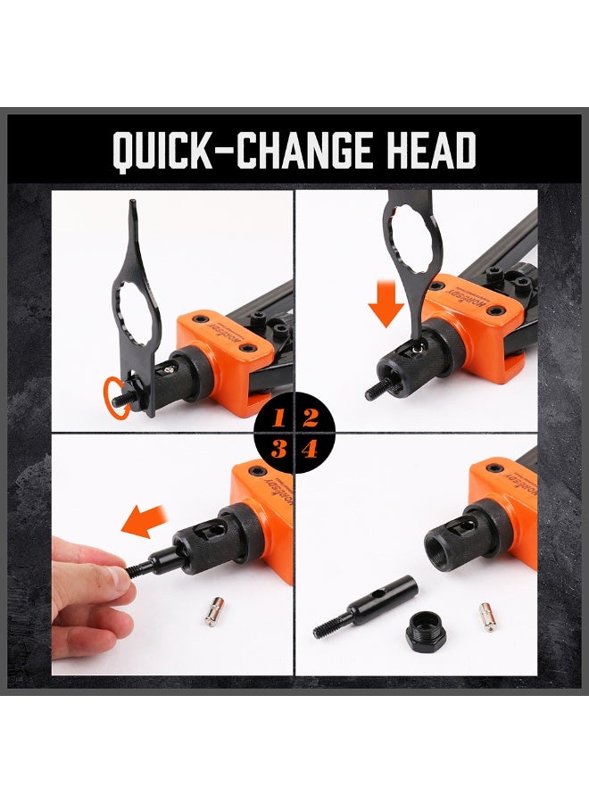 14-Inch Manual Rivet Nut Gun, Hand Rivet Nut Tool Kit, Durable Riveting Tool for Metal, Plastic, Wood, Bicycle, Car, Furniture and Decoration - Image 5