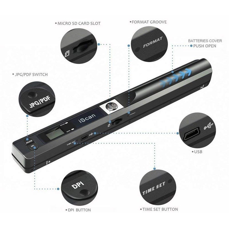 Microware iScan Mini Portable 900DPI PORTATIL LCD Color Handhold Pen Photoelectric Scanner - Image 3