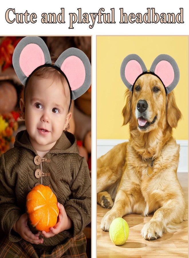 KICOSY Little Mouse Ears Headband for Women Halloween Grey Rat Ears Headband Adult Party Accessories for Cosplay - Image 3