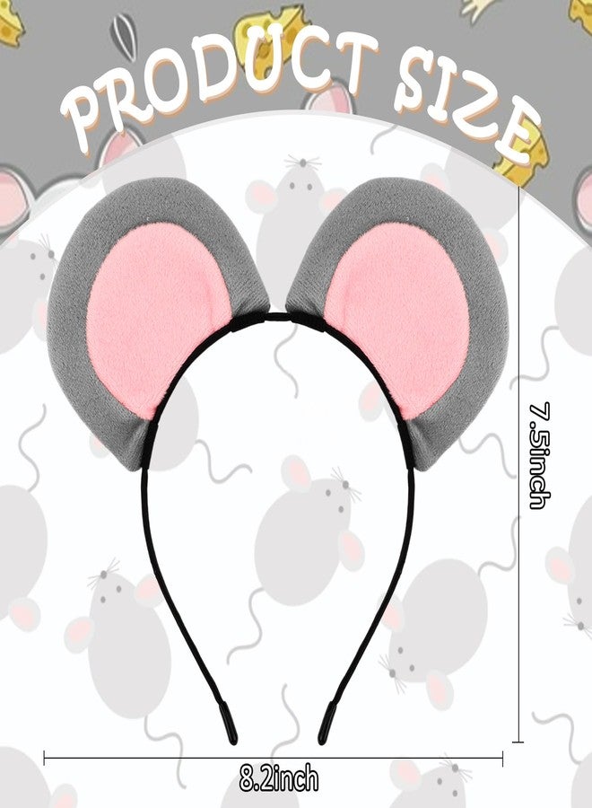 KICOSY Little Mouse Ears Headband for Women Halloween Grey Rat Ears Headband Adult Party Accessories for Cosplay - Image 4