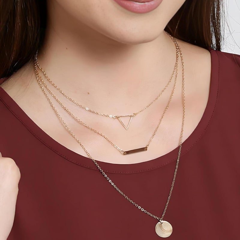 KERETY Store Layered Necklace for Women – Minimal Gold Chains, Stylish Double Layer Chain Jewelry, Trendy Western Neckpieces & Pendant Set - Image 2