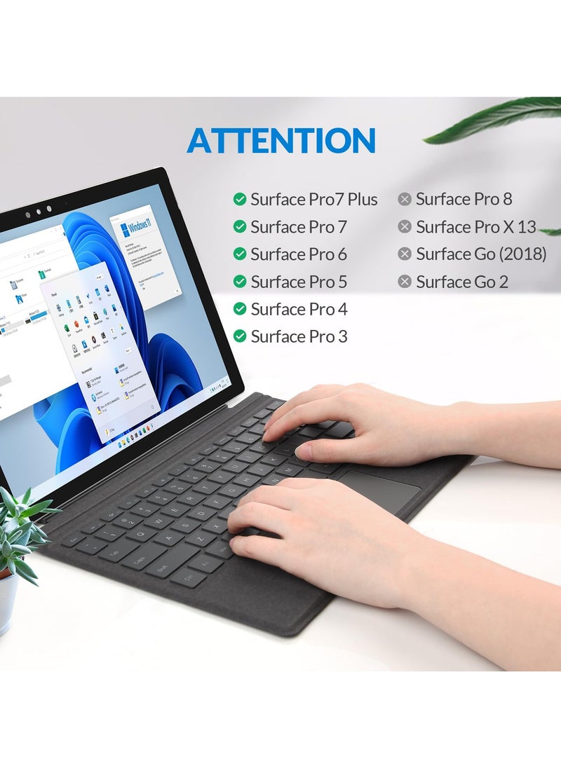 erorex - Pro 7 Keyboard,Bluetooth 5.2,7-Color Backlight,Compatible with Microsoft Surface Pro 7 Plus/Pro 7 / Pro 6 / Pro 5 / Pro 4 / Pro 3,Gray - Image 1