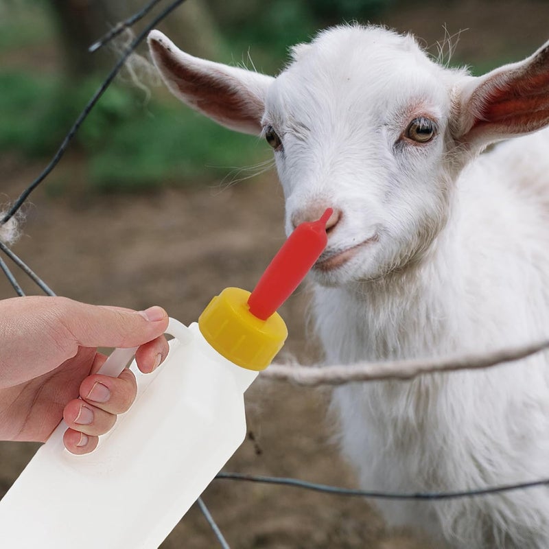 COLLBATH 24pcs Lamb Feeding Bottle Nipples - Small Animal Milk Drink Teats - Soft Rubber Pacifiers for Farm Feeding Baby Calves Sheep Goat Lamb Puppy Dog - Image 4