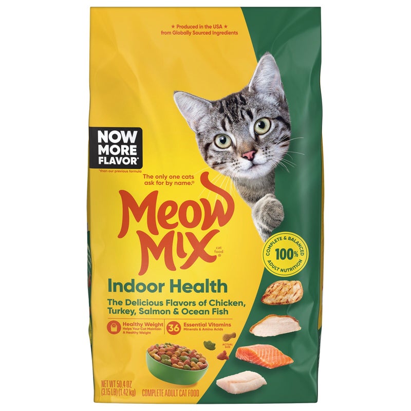 Meow Mix Indoor Health Bag Cat Food 1.42kg - Image 1