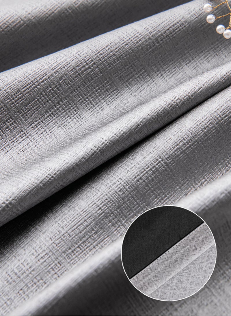 Velcro High Blackout Curtains, 1 Panel Without Rods and Thermal Insulated Window Curtains for Bedroom and Living Room (Grey 100W x 150H cm) - Image 3