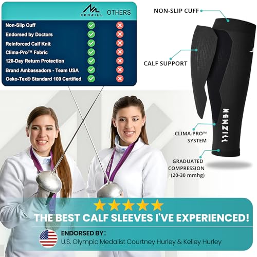 NEWZILL Compression Calf Sleeves (20-30mmHg) for Men & Women Perfect Option to Compression Socks Leg Sleeves for Running Fitness Travel Nursing (XXL Grey 1Pair) - Image 3