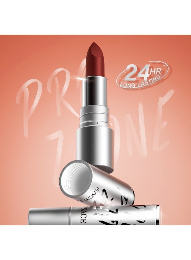 ساس ليدي أحمر شفاه SACE LADY ناعم غير لامع ذو لون أحمر شفاه عالي الصبغة يدوم 24 ساعة أحمر شفاه طبيعي حريري مكياج شفاه 8 ألوان (03 ORCHID، قطعة واحدة) - Image 4