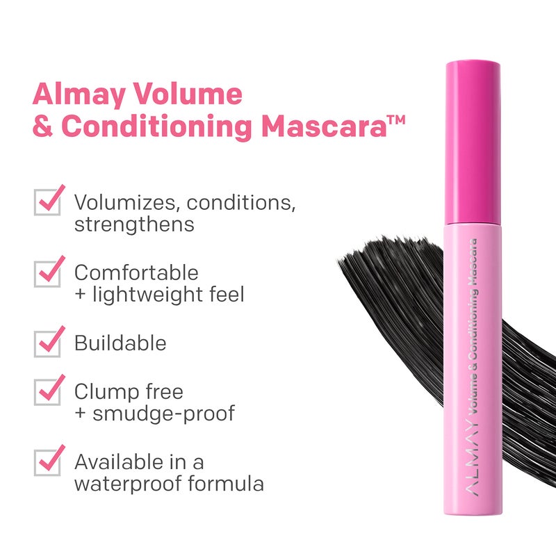 Almay Volume & Conditioning Mascara, Hydrating All Day Wear, 20 Black, 0.27 fl oz. - Image 4