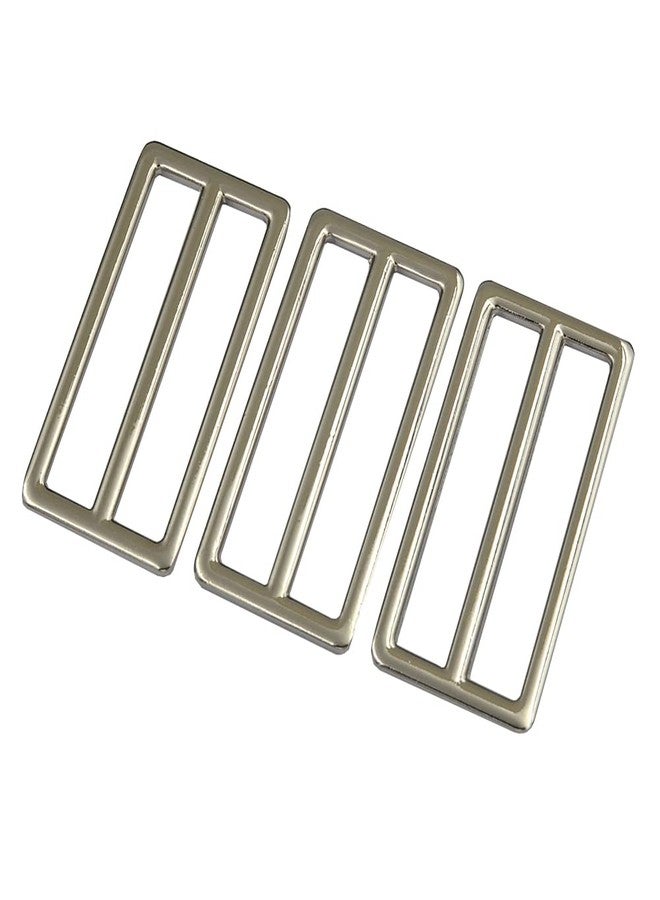 DGOL 2" Slider Webbing Strap Tri Glide Buckles Zinc Alloy Tri-Glide Buttons Fasteners 10pcs, Silver, 2" - Image 1