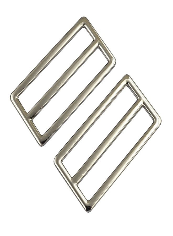 DGOL 2" Slider Webbing Strap Tri Glide Buckles Zinc Alloy Tri-Glide Buttons Fasteners 10pcs, Silver, 2" - Image 4