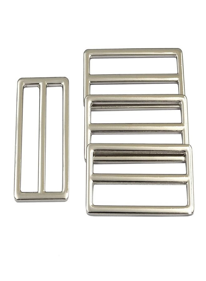 DGOL 2" Slider Webbing Strap Tri Glide Buckles Zinc Alloy Tri-Glide Buttons Fasteners 10pcs, Silver, 2" - Image 2