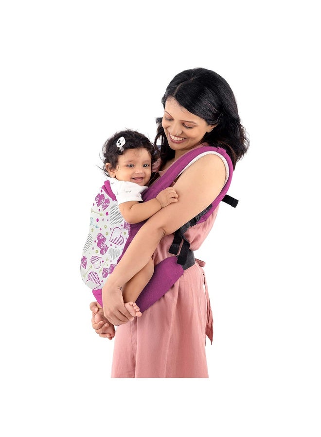 Luvlap Adore Baby Carrier with 2 Carry Positions, Carrier for 4 to 24 Months Baby, Breathable Skin Friendly Premium Fabric, Adjustable Newborn to Toddler Carrier, Max Weight Upto 18 Kgs (Pink) - Image 1