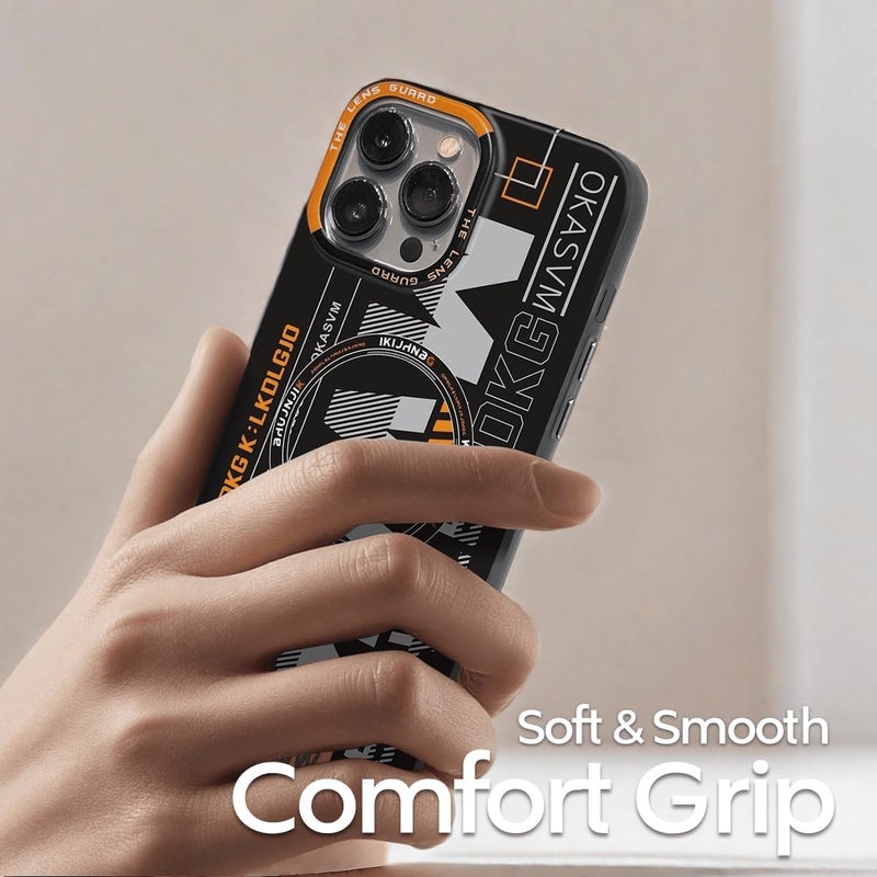 KASTWAVE Frosted Phone Case For Iphone 16 Pro Max, Shockproof Grain Phone Case, Slim Frosted Fingerprint Resistant Cover With Drop Proof Airbags, Compatible With Magsafe, Black - Image 5