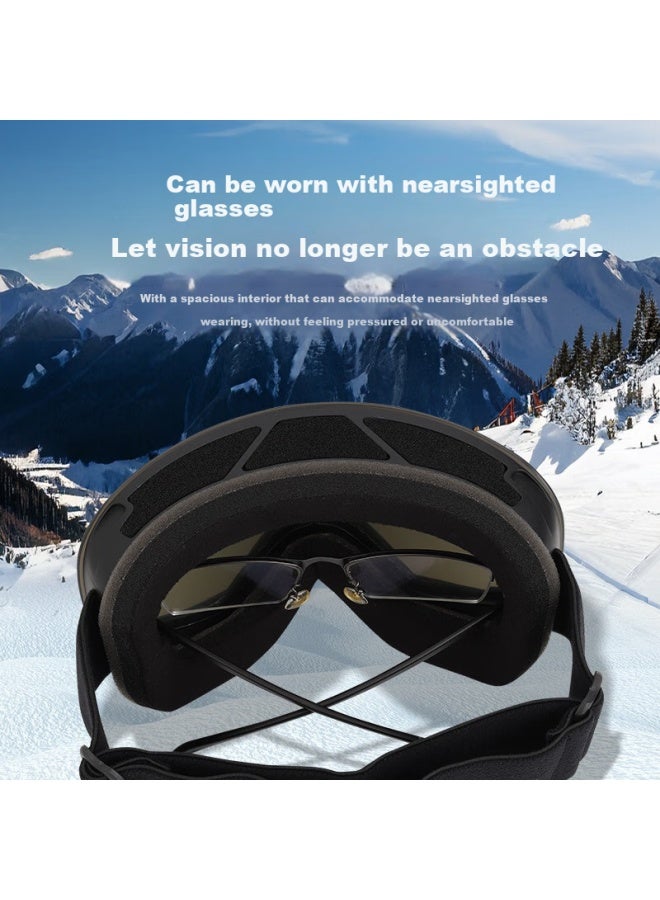 Lovecraft Ski Goggles Anti-fog - Silver Lens Mountain Climbing Cycling Gl Myopia Can Be Worn Windproof Gl Eye Protection - Image 1
