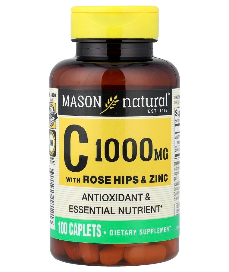 Mason Natural Vitamin C with Rose Hips & Zinc 100 Caplets