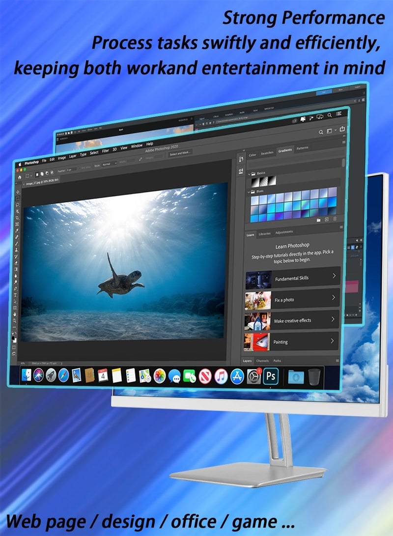 HILUKE 23.8" FHD All-in-One Desktop Computer, Intel 4-Core Processor i7-7700, 16GB RAM, 512GB PCIe SSD, HDMI, WiFi, Bluetooth, Business AIO, Vent-Hear, Keyboard & Mouse, Windows 10 Pro,300w pixel cmera english white - Image 2
