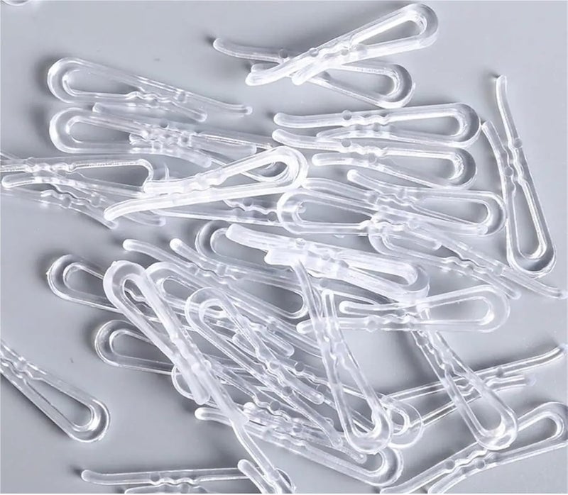 Plastic Alligator Clips 2000pcs 38mm Plastic Shirt Clips Transparent White with Anti Slip Teeth Sock Package Clips Clips Garment Packing for Circuit Testing(White) - Image 4