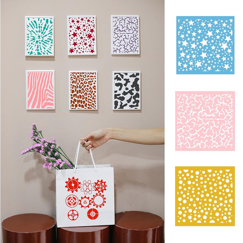Spopfun 12 PCS Journal Stencil Plastic Planner Set for Journal Notebook Diary  - Image 5