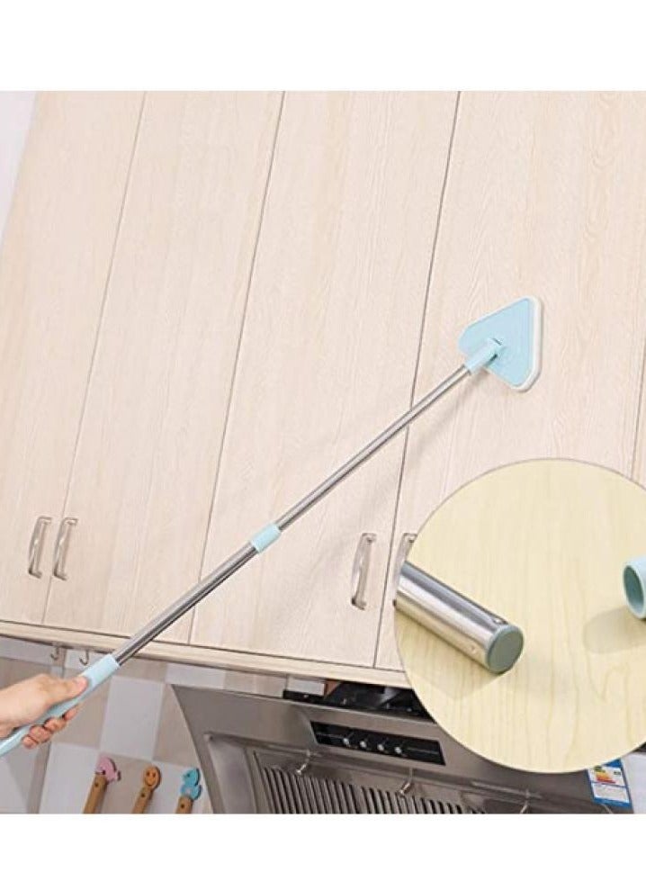 إيونتو فرشاة مثلثة سهلة التنظيف بمقبض طويل - فرشاة إسفنجية متعددة الأسطح للمنزل والمكتب والمطبخ - Image 1