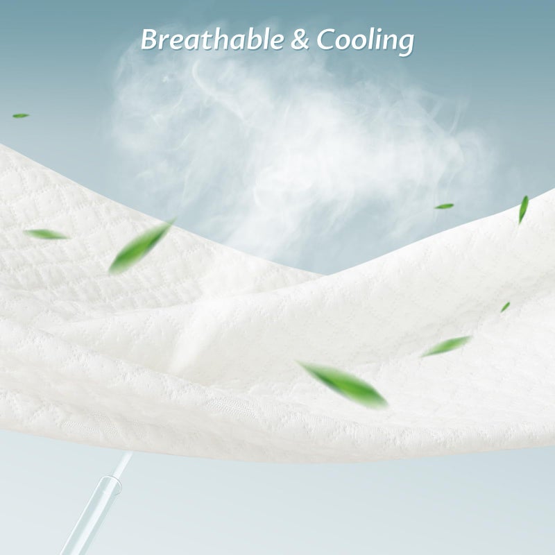 Reaks King Size Bamboo Rayon Mattress Protector with Zipper - 100% Waterproof Zippered Mattress Cover - Soft & Cooling Noiseless Bed Mattress Covers - Top Removable Mattress Encasement 10-12" Deep  - Image 5