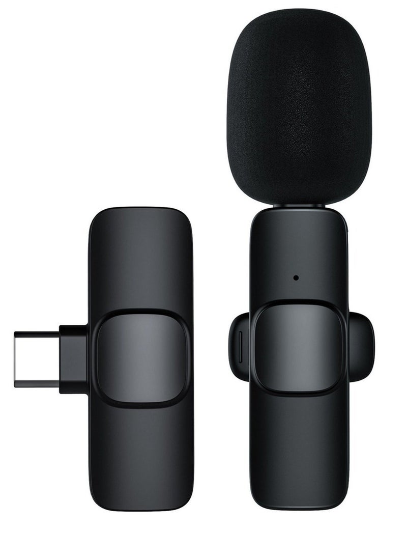 M21 Wireless Lavalier Microphone Plug & Play Type-C Lapel Clip-on Mini Mic Black - Image 1