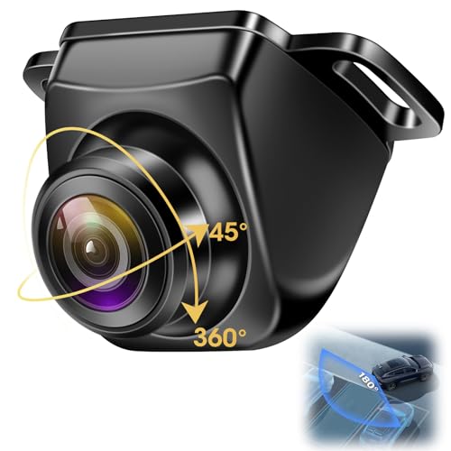 Jansite Backup Camera 【180°Wide Angle】 AHD 1080P Back up Camera for Cars with Clear Night Vision 360° Rotatable Front/Side/Rear View Camera IP69K Waterproof Reverse Camera Fisheye Lens No-drillling Install - Image 1