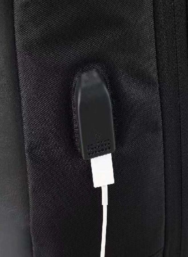 Mini Fat Bag Anti-Theft Design Travel Bag With USB Charging Port -  Black  - Image 4