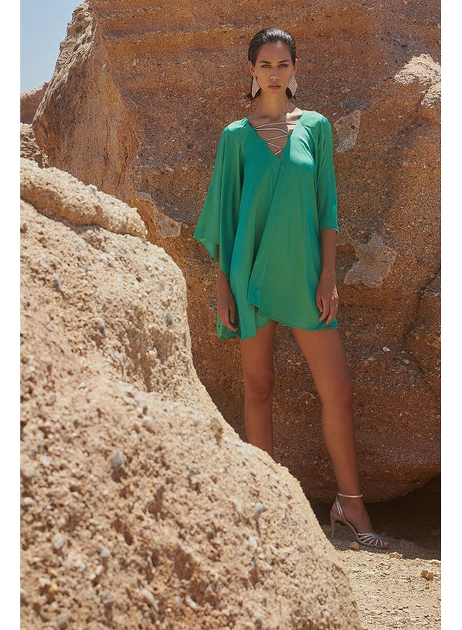 BSB Mini satin dress with bat sleeves  - Image 5