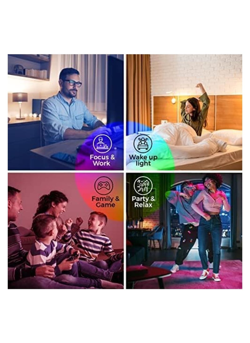 كاروسكي - لمبة ذكية WIFI - 9W الذكية واي فاي الخفيفة لمبة حزمة من 4 - الصمام لمبة ضوء المنزل متوافق مع ألكسا - صدى - مساعد منزل جوجل - لديك ألوان متعددة - Image 1