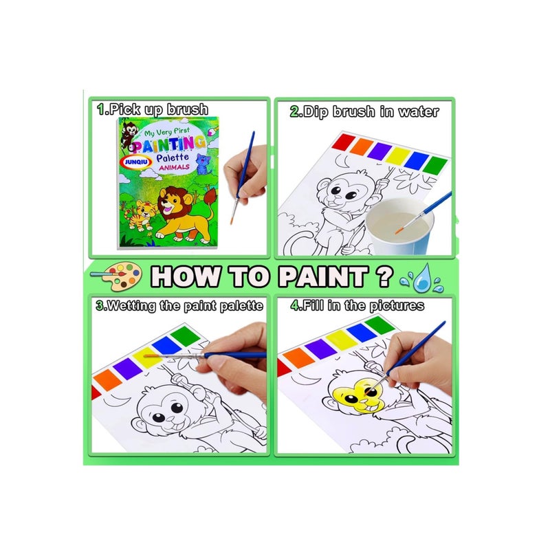 SOLARAE Water Color Paint Sets for Kids, Paint with Water Coloring Books, Pocket Mess Free Coloring for Toddlers, Magic Paint Set for Kids, Arts & Crafts Kit for Kids, Travel Activity, Animals - Image 3