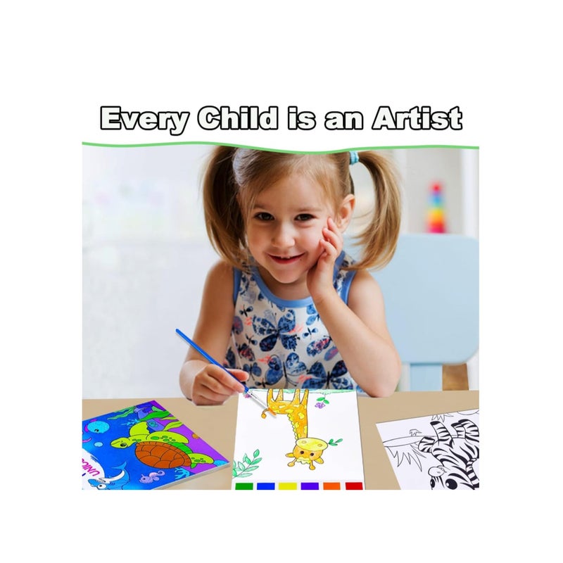 SOLARAE Water Color Paint Sets for Kids, Paint with Water Coloring Books, Pocket Mess Free Coloring for Toddlers, Magic Paint Set for Kids, Arts & Crafts Kit for Kids, Travel Activity, Animals - Image 4