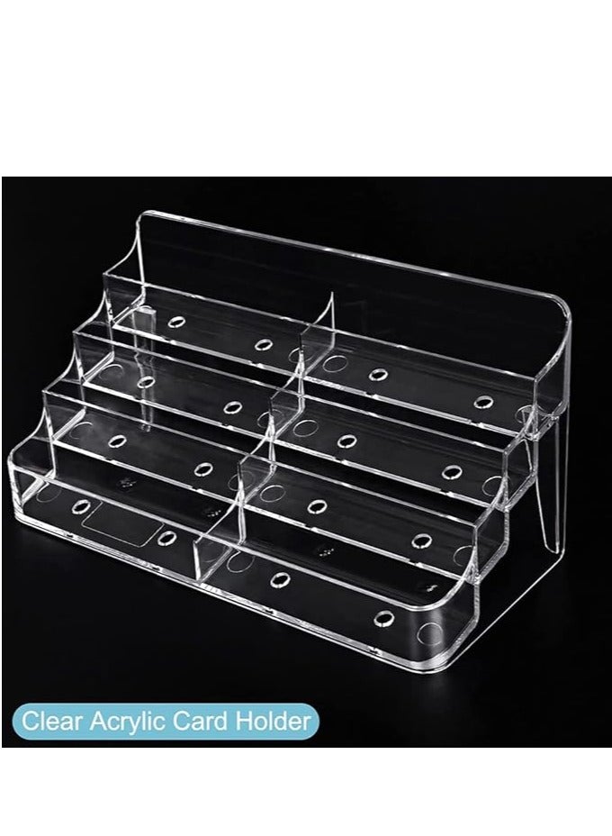 Terabyte حامل بطاقات العمل، حامل بطاقات عمل أكريليك 8 جيب للمكتب حامل بطاقات عمل شفاف لحامل بطاقات العمل المكتبي عرض بطاقات العمل البلاستيكية للمعارض، المنزل، والمكتب - Image 1