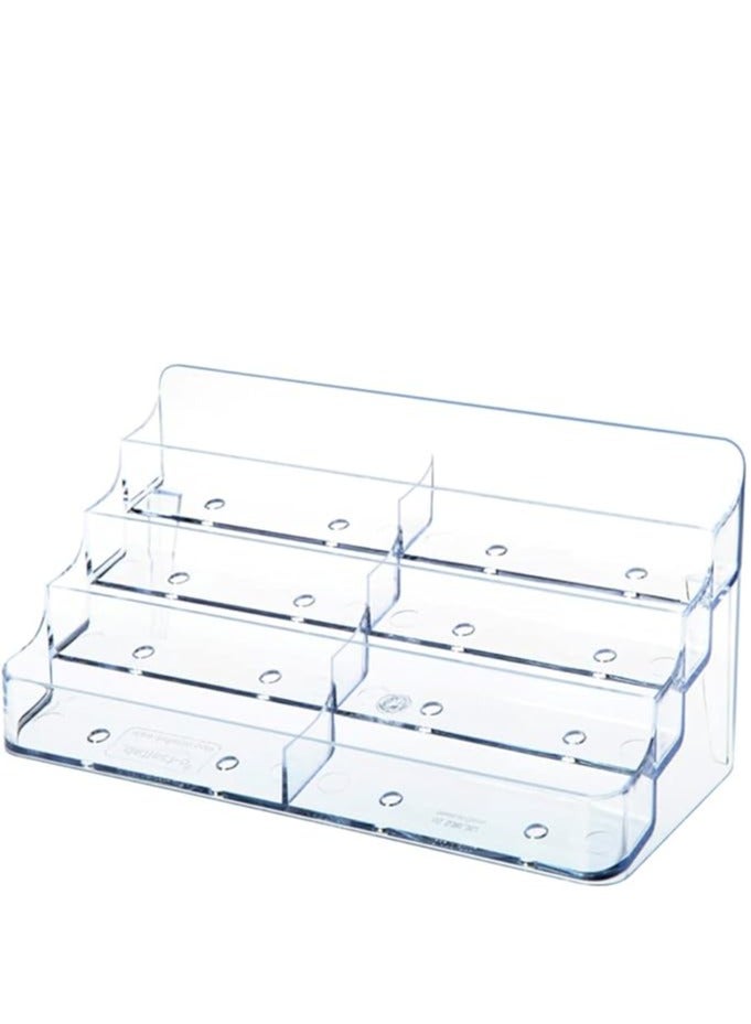Terabyte حامل بطاقات العمل، حامل بطاقات عمل أكريليك 8 جيب للمكتب حامل بطاقات عمل شفاف لحامل بطاقات العمل المكتبي عرض بطاقات العمل البلاستيكية للمعارض، المنزل، والمكتب - Image 2