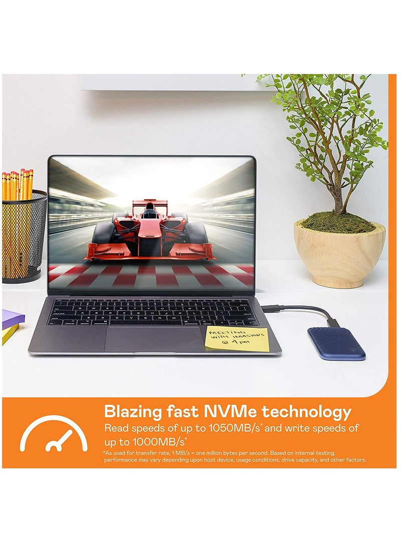 Generic - My Passport SSD - Portable SSD, up to 1050MB/s Read and 1000MB/s Write Speeds, USB 3.2 Gen 2 - 500 GB - Image 1