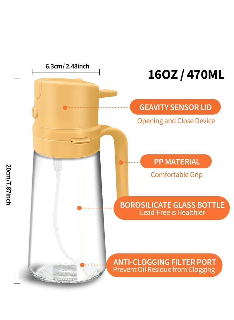 Next Vogue Next Vogue Oil Sprayer for Cooking – 16oz/470ml Refillable Glass Oil Dispenser Bottle, 2-in-1 Olive Oil Mister for Air Fryer, BBQ, Salad, Baking, Kitchen Use – Food-Grade with Easy Open Design (3) - Image 2