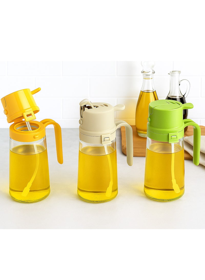Next Vogue Next Vogue Oil Sprayer for Cooking – 16oz/470ml Refillable Glass Oil Dispenser Bottle, 2-in-1 Olive Oil Mister for Air Fryer, BBQ, Salad, Baking, Kitchen Use – Food-Grade with Easy Open Design (3) - Image 1