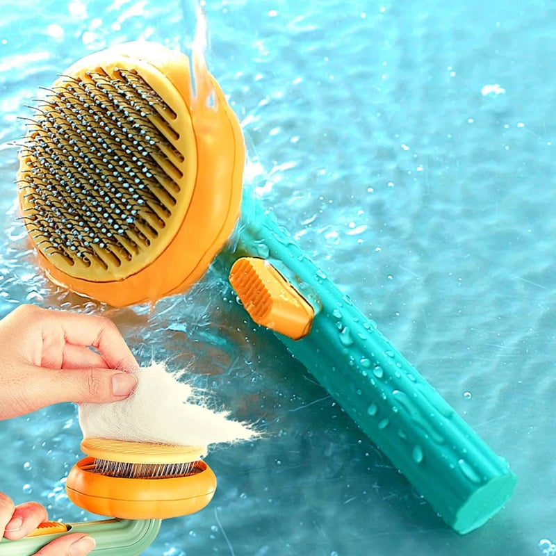 CUVLY Pets Self Cleaning Slicker Brush, Pet Massaging Tool Dog Grooming, Pet Grooming Shedding Brush for Dogs and Cats Self Cleaning Dog Comb & Cat Comb Slicker Brush - Pet Hair Remover Grooming Comb with Switch & PAIN Pet Massaging (Dog Comb & Cat Comb) - Image 5
