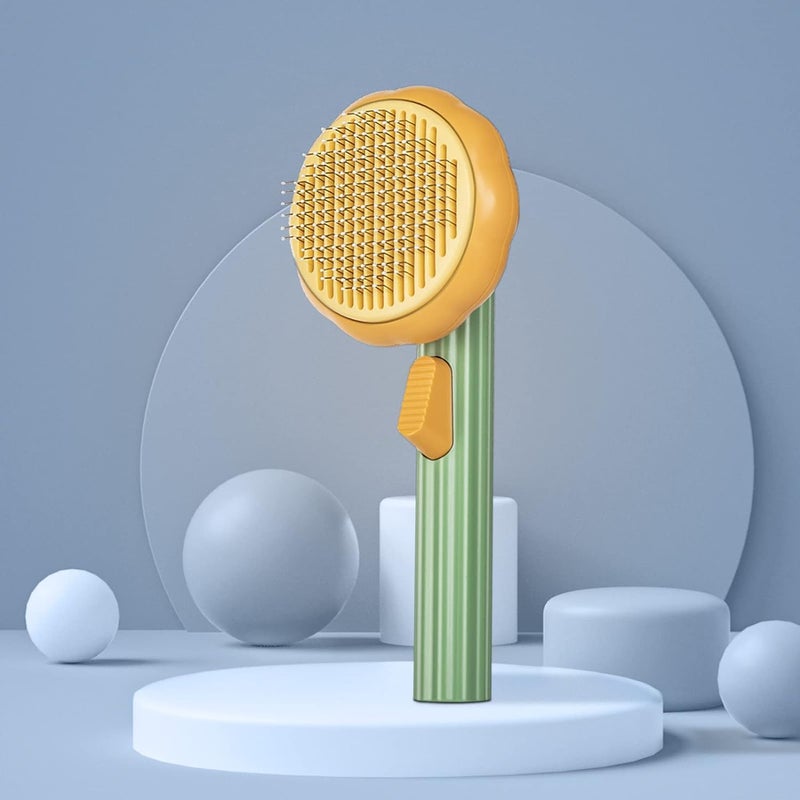 CUVLY Pets Self Cleaning Slicker Brush, Pet Massaging Tool Dog Grooming, Pet Grooming Shedding Brush for Dogs and Cats Self Cleaning Dog Comb & Cat Comb Slicker Brush - Pet Hair Remover Grooming Comb with Switch & PAIN Pet Massaging (Dog Comb & Cat Comb) - Image 3