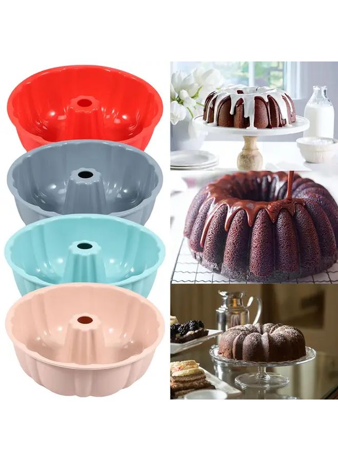 Grey Pumpkin Shaped Circular Cake Mold Non Stick Baking Tray Reusable Heat Resistant - Image 1