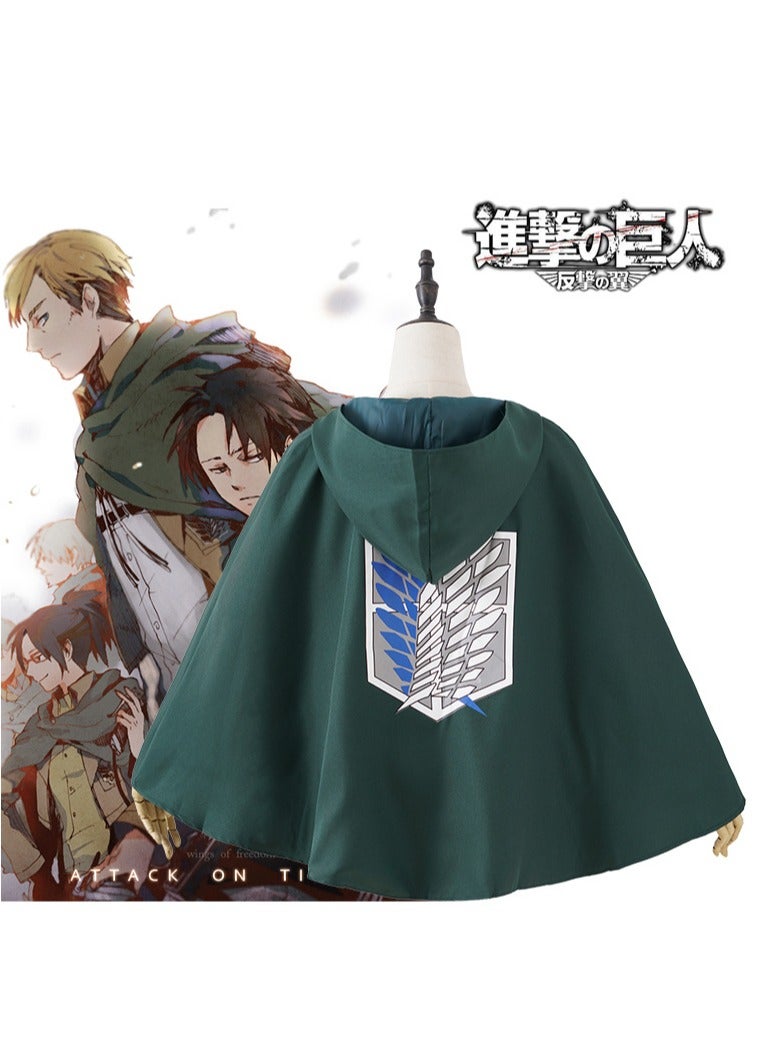 Attack on Titan Long Rain Poncho - Wings of Freedom Design, Waterproof and UV Protection, Essential for Outdoor Activities, Perfect for Cosplay and Everyday Wear - Image 1